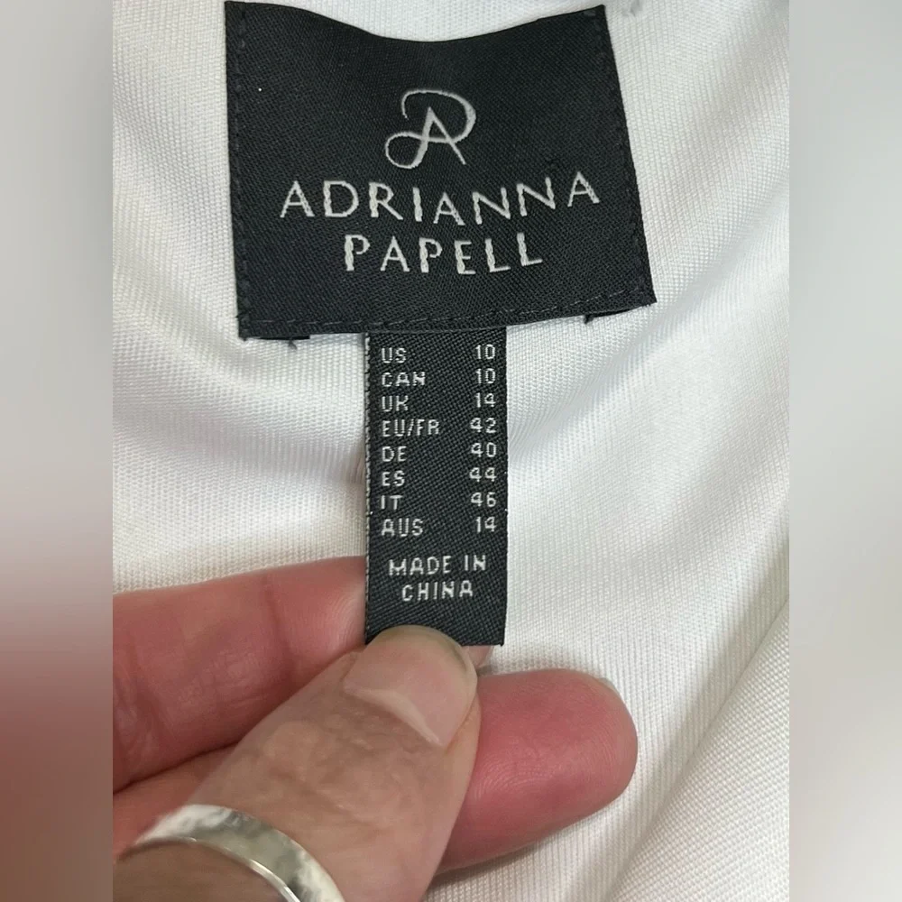 NWT Adrianna Papell Elegant Ivory Chiffon Sleeveless Maxi Dress Boho Vacation - Picture 10 of 15